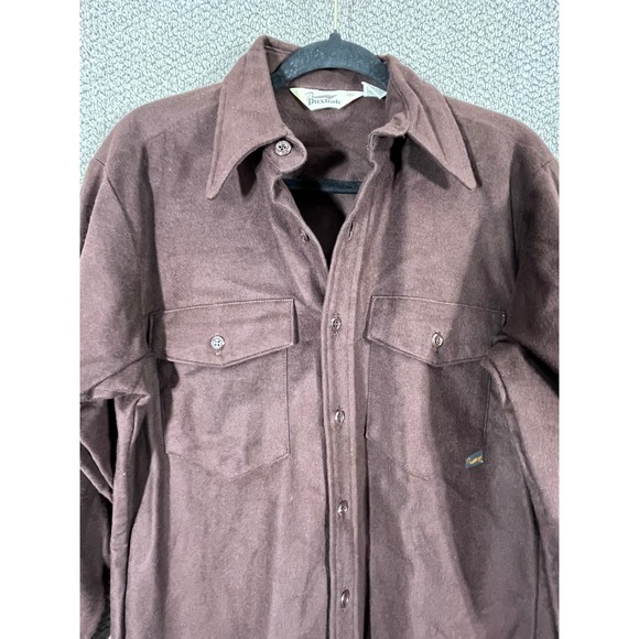 Duxback Flannel Shirt Mens Size Medium Brown Button Up Long Sleeves Outdoors - Picture 3 of 11